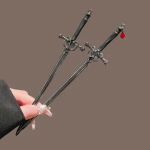 Gothic sword hair stick Chinese style hair fork vintage hair accessory for women hair styling