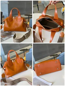 Women's genuine leather dumpling bag, large capacity oil wax cowhide crossbody bag for autumn winter.