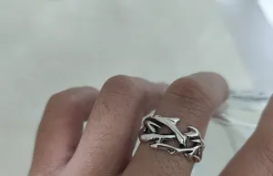 Men's retro thorn ring vintage gothic open ring punk style silver color fashion jewelry