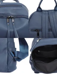 Women genuine leather backpack large capacity casual travel school bag detail view
