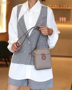 Genuine leather mini crossbody phone bag for women, chic small shoulder bag, grey.