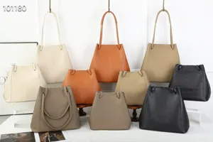 Retro genuine leather bucket bag large capacity shoulder tote bag details and color options