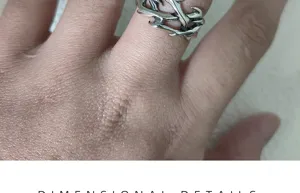 Men retro gothic thorn open silver ring punk style vintage fashion jewelry detail