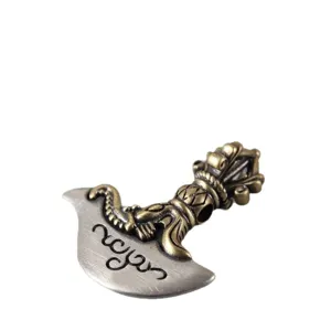 Retro vintage style metal vajra chopper pendant necklace unique religious totem jewelry accessory