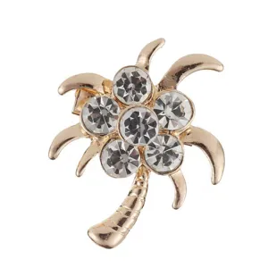 Broche palmier strass doré épingle de revers mignonne accessoire corsage cristal pour femmes