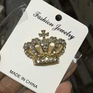 Kristall Strass Kreuz Krone Brosche Nadel für Herren Damen Anzug Hemd Accessoires