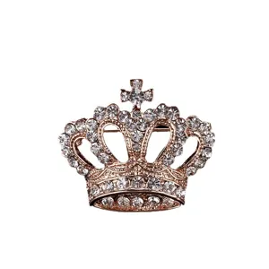 Exquisite rosegoldfarbene Kristall Kronen Brosche Nadel für vielseitige Mode Anzug Accessoires.