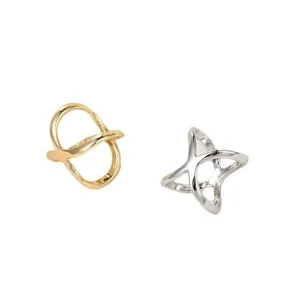 Goldene silberne Metall X-form Seidenschal Schnalle elegante geometrische Ring Accessoires