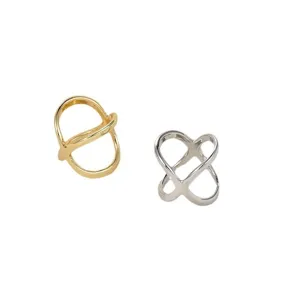 Hochwertige Legierung Kreuz Schalschnalle X-Typ drei Ring Seidentuch Zubehör Damen.
