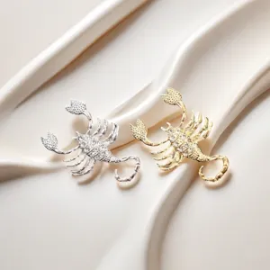 Exquisite Alloy Rhinestone Scorpion Brooch Animal Pin Trendy Clothing Accessories Men Women Jewelry Gift