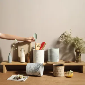 Soportes de palillos de ceramica nordica creativa organizador de cubiertos de cocina