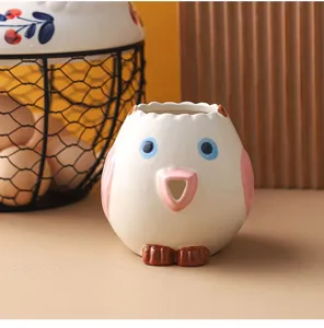 Separador de claras de huevo de cerámica con diseño de búho, útil herramienta de cocina para hornear.