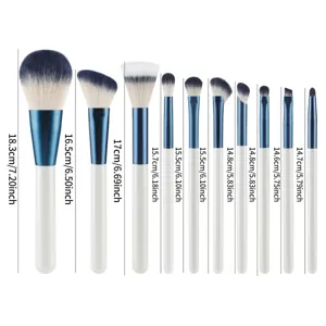 10 Stuks Professionele Make-up Penseel Set Poeder Oogschaduw Cosmetische Tools