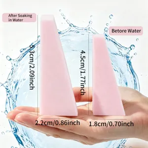 Esponja de maquillaje triangular suave húmeda y seca doble uso herramienta de belleza para base
