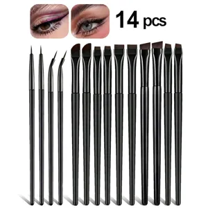Professionele Blade Eyeliner Penseel Set Synthetische Vezel Ultradunne Make-up Kwasten Precisie Schuine Wenkbrauwpenseel