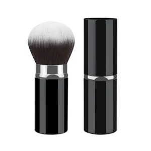 Portable Retractable Makeup Brush Soft Mini Kabuki Face Powder Blush Brush Cosmetic Tool With Protective Cap