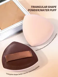 Triangular makeup puff set, dual texture design, perfect for precise face and nose contouring.
