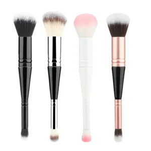 Professional double ended makeup brush set, foundation and concealer dual use, soft synthetic hair.