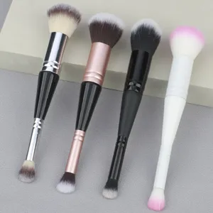 Professional double ended makeup brushes set for foundation and concealer application tools.