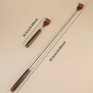 Rascador de espalda telescópico portátil con rodillo magnético, varilla de acero inox.