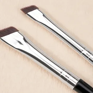 2 Stk. feiner abgewinkelter Eyeliner Augenbrauenpinsel Profi Make-up Werkzeug für Augen