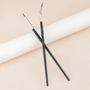Pincel Delineador de Ojos de Precisión Fino Angulado Recto Brocha de Maquillaje Fibra Sintética Mango Largo Herramienta de Maquillaje de Ojos Pincel de Detalle