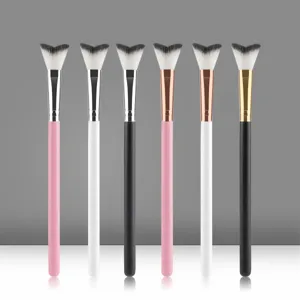 Pennello Professionale per Ombreggiatura Naso a Coda di Pesce a Forma di V Pennello da Trucco per Contouring Con Manico in Legno