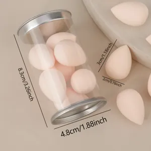 7pcs Mini Makeup Sponge Set PVC Cylinder Cosmetic Blenders Soft Foundation Makeup Puffs