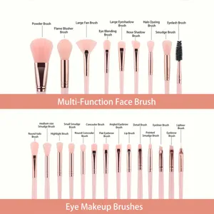 Professional 37-piece makeup brush set detail view showing various face and eye brush types.