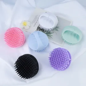 Silicone scalp massage shampoo brush multi-color set for comfortable hair washing and daily care.