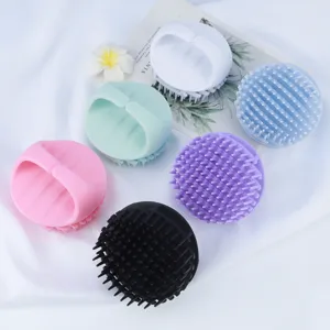 Silicone scalp massage brush, soft bristle hair shampoo brush for daily shower use.