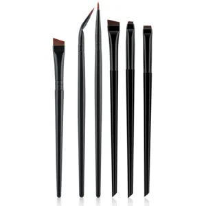 6-piece makeup brush set featuring eyeliner and eyebrow brushes with fine precision tips.