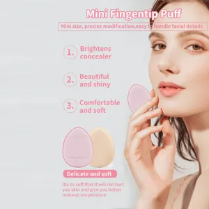 Mini-Fingerspitzen-Puff Detail, weicher und präziser Griff für Concealer und feines Make-up.