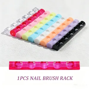 5 raster acryl nagelborstel houder, minimalistisch strip design voor nail art opslag.