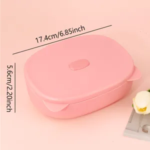 Detailansicht der rosa Aufbewahrungsbox mit klaren Maßen für die Haushaltsorganisation.