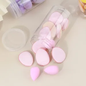 Set di Spugnette per Trucco in Poliuretano Con Barattolo Uso Secco Umido Kit di Piumini per Correttore Fondotinta Cipria Strumenti di Bellezza Universali