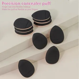 Set di puff per correttore neri, spugnette per trucco per viso impeccabile e uniforme.