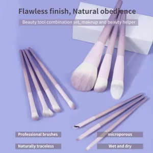 10-piece gradient purple makeup brush set professional soft cosmetic tools for daily beauty