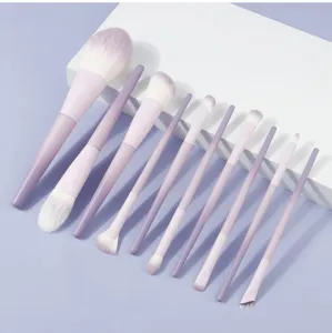 10-delige paarse make-up penseelset zachte synthetische vezels cosmetische tools
