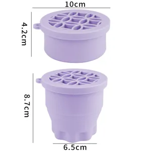 Collapsible silicone makeup brush cleaner folding washing cup storage tool portable