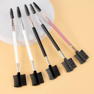 Pincel de cejas y peine de pestanas doble herramienta de maquillaje profesional para belleza.