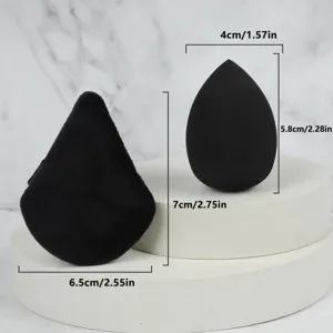 Set di spugne per trucco nere sbuffi morbidi frullatore cosmetico per il viso