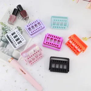 Scatola di Immagazzinaggio delle Punte del Trapano in Plastica Multi Slot per Punte del Trapano del Chiodo Espositore Organizzatore Supporto Con Staffa Pieghevole Strumenti di Manicure Scaffale di Stoccaggio Titolare