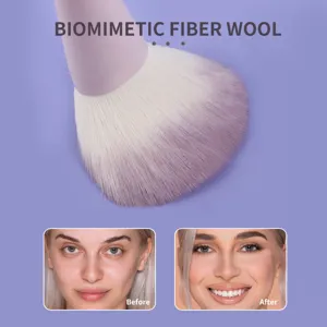 Professional makeup powder brush with soft biomimetic fiber wool for flawless face makeup.