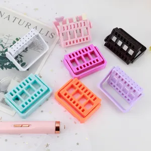 Scatola di immagazzinaggio in plastica per punte da trapano per unghie espositore colorato.