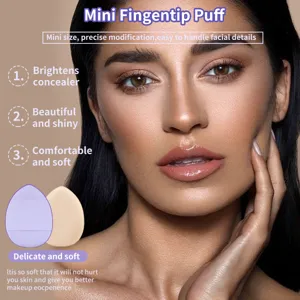 Mini fingertip makeup puff set for precise facial concealer application, soft and skin-friendly.