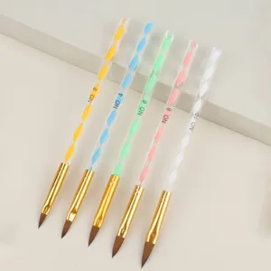 Professional Crystal Barrel Nail Art Brush Liner Drawing Painting UV Gel Phototherapy Extension Painting Pen Sets