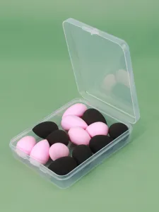 Mini makeup sponge set with storage box, portable teardrop blending puffs for flawless daily face.
