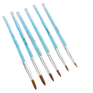 6 Stk. transparente Strass Nagelkunst Acryl Flasche Schnitzerei Pinsel Werkzeug Set