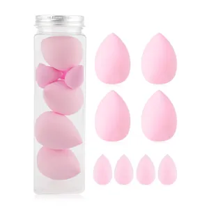 Hydrophilic Polyurethane Makeup Sponges Pink Teardrop Cosmetic Blenders With Storage Jar Non-latex Dry Wet Dual Use Foundation Puff For Face Makeup Beauty Tools